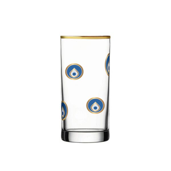 طقم كاسة عصير زجاج مذهب 6 قطع برونو