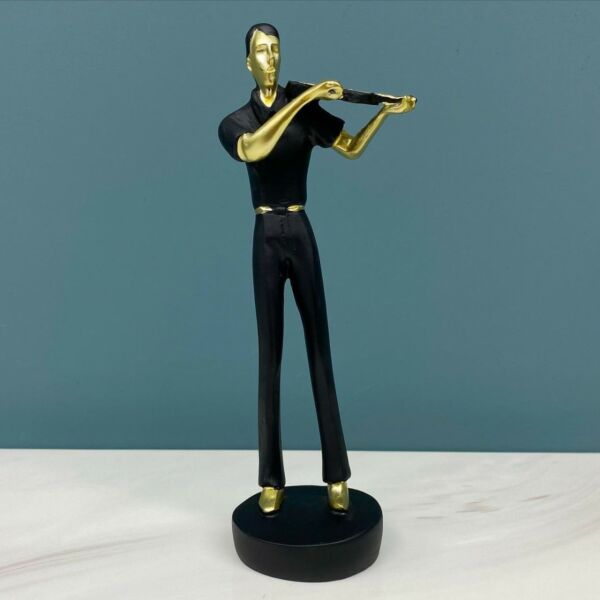 تحفة موسيقار عازف كمان - أسود وذهبي