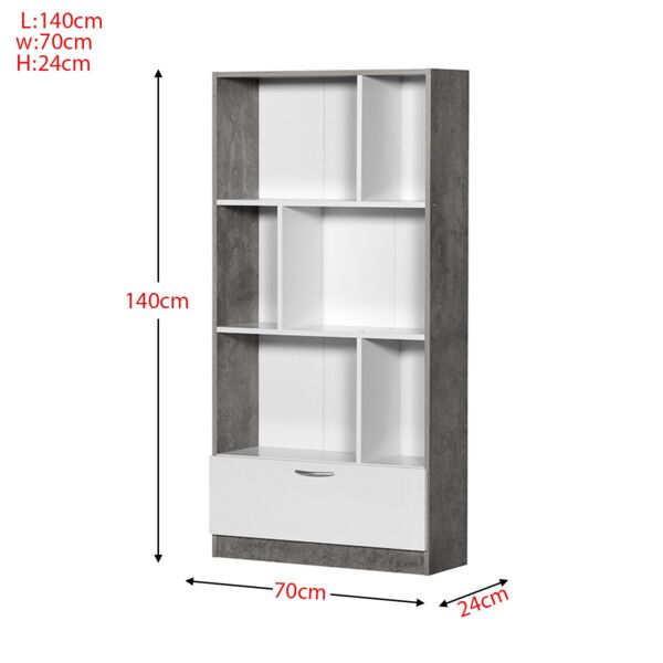 وحدة رفوف بينوس لون ابيض ورمادي