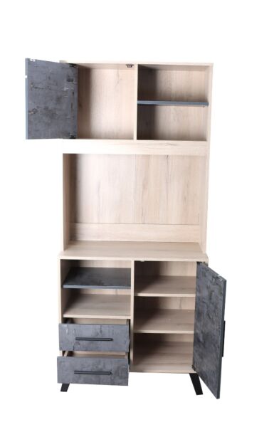 ركن قهوة مودرن خشب ماليزي كايسون - بيج ورمادي