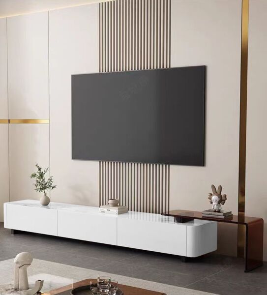 طاولة تلفزيون مودرن - ابيض