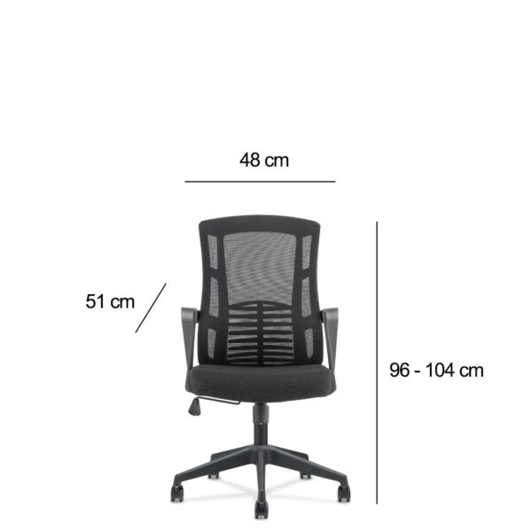 كرسي مكتب ظهر متوسط بلنس - اسود