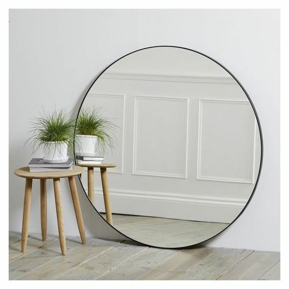  مرآة دائرية هيمانا إطار أسود- 100 سم