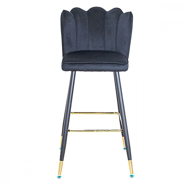 كرسي مرتفع مخمل كراون لون أسود
