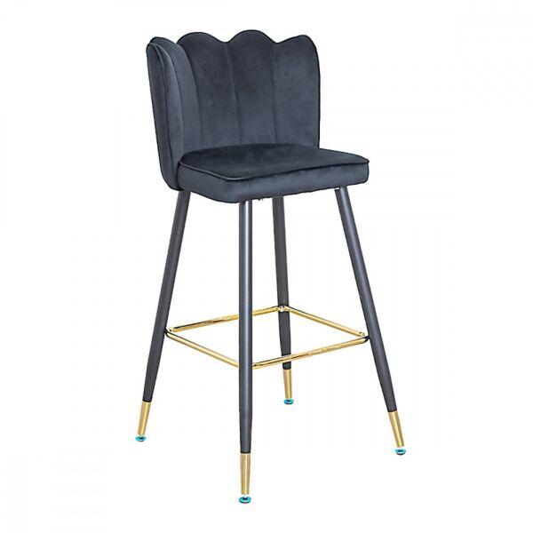 كرسي مرتفع مخمل كراون لون أسود
