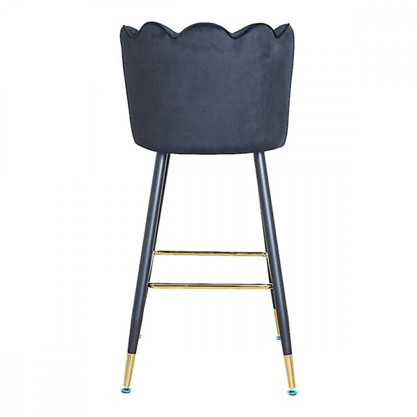 كرسي مرتفع مخمل كراون لون أسود
