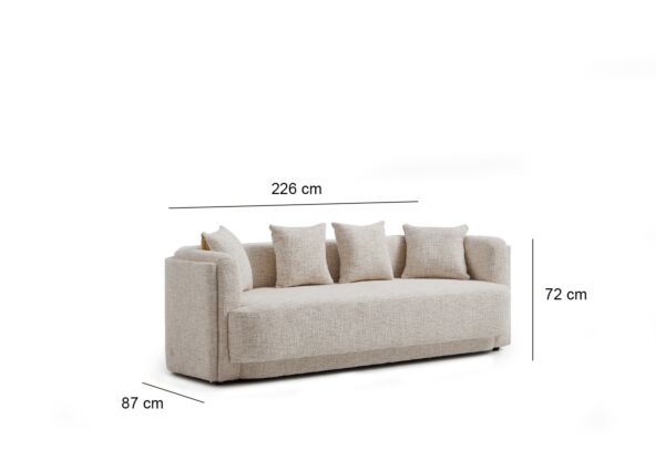 كنبة ثلاثية لكجورا- بيج