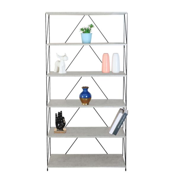 وحدة رفوف روبي خشب ماليزي 6 ادوار  متعددة الإستخدام رمادي