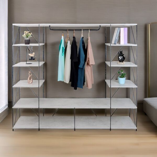 وحدة تخزين رفوف دانيل خشب ماليزي متعددة الإستخدام رمادي 