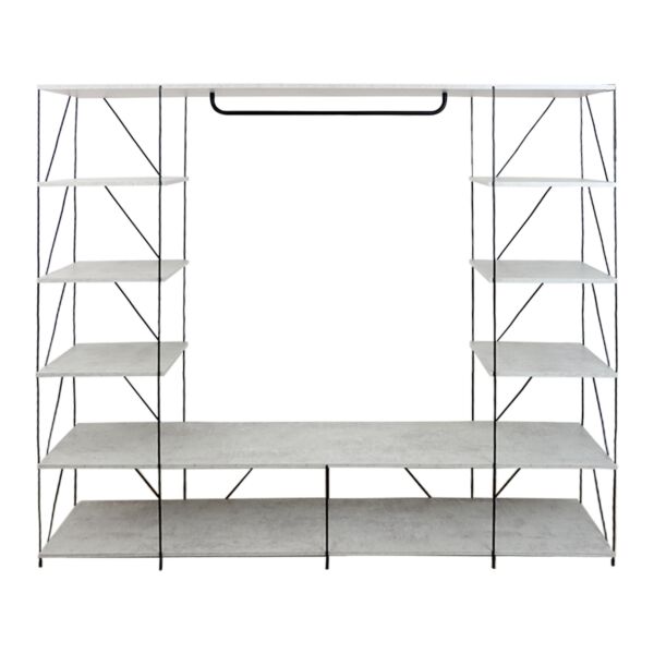 وحدة تخزين رفوف دانيل خشب ماليزي متعددة الإستخدام رمادي 