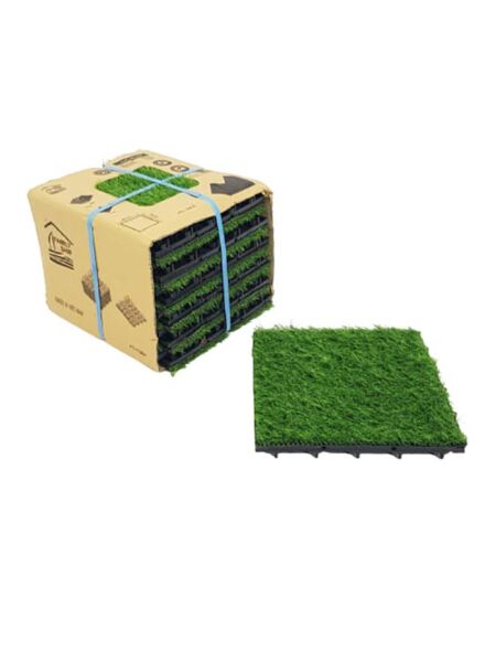 أرضيات عشب  صناعي 12 قطعة سميك أخضر 
