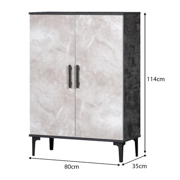 خزانة احذية بابين روبيك - ابيض