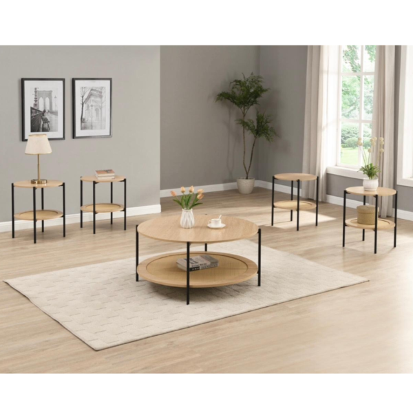 طقم طاولة قهوة 5 قطع سيرينا - خشبي