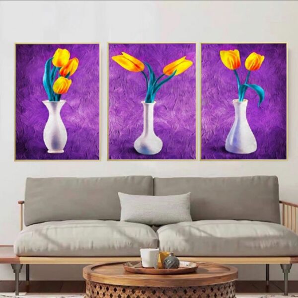 طقم 3 لوحات مودرن توليب