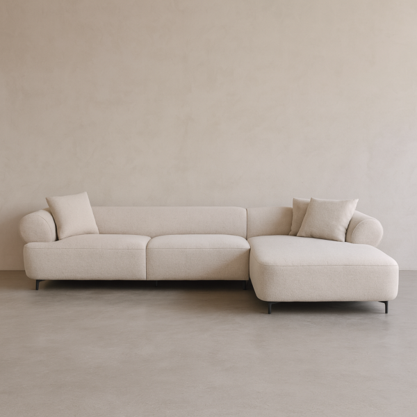 كنب زاوية حرف L سوفت سكيب - بيج فاتح