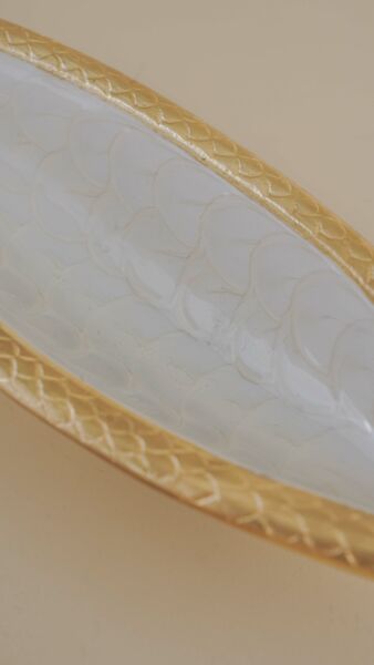 وعاء تقديم كوهريك - حجم صغير, لون أبيض وذهبي