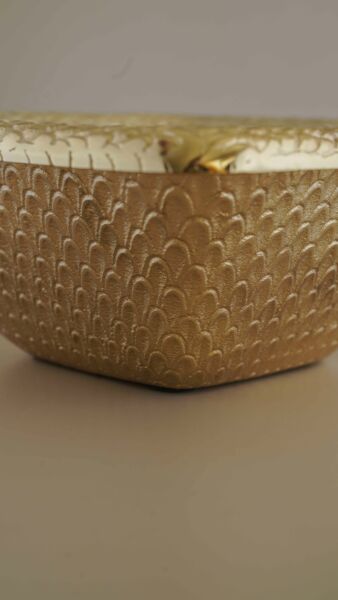 وعاء تقديم يرفانت حجم كبير - أخضر وذهبي