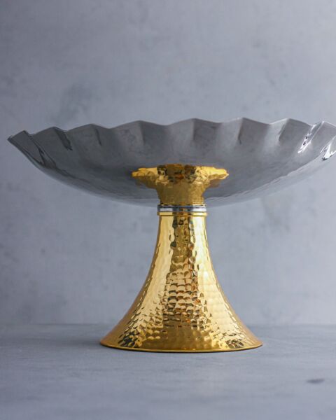 وعاء تقديم هونز فضي وذهبي - مقاس متوسط