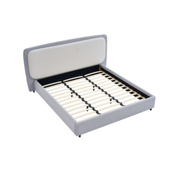 سرير سوبر كينج ريبال - رمادي وبيج