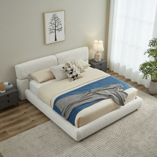 سرير كينغ بوكليه 180×200 سم بوسطن - بيج فاتح