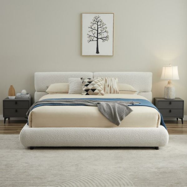 سرير كينغ بوكليه 180×200 سم بوسطن - بيج فاتح