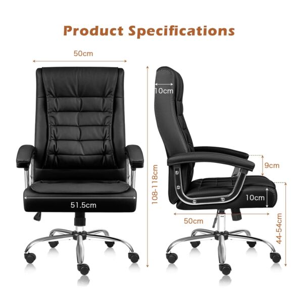 كرسي مكتب متحرك قابل للتعديل روبيل - اسود