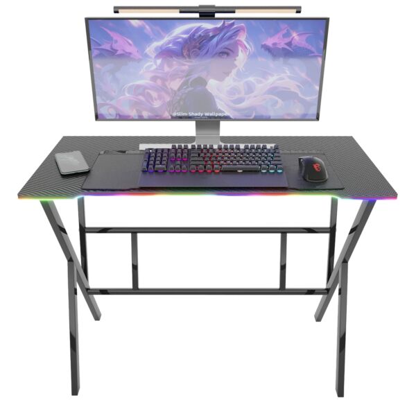 طاولة مكتب 100 سم مع شريط إضاءة ليد