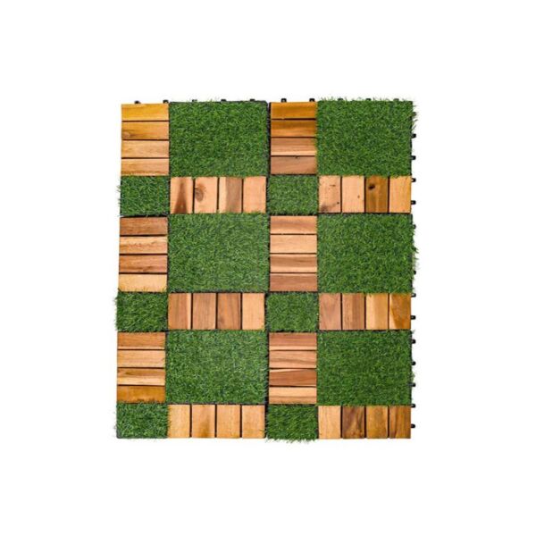 أرضيات عشب صناعي خشب 12 قطعة