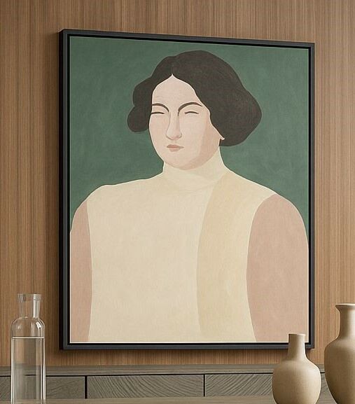 لوحة جدارية سنتوريني برواز اسود 100x150 سم