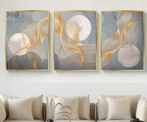 طقم 3 لوحات مودرن مون رادينتس - 60 - 40 سم