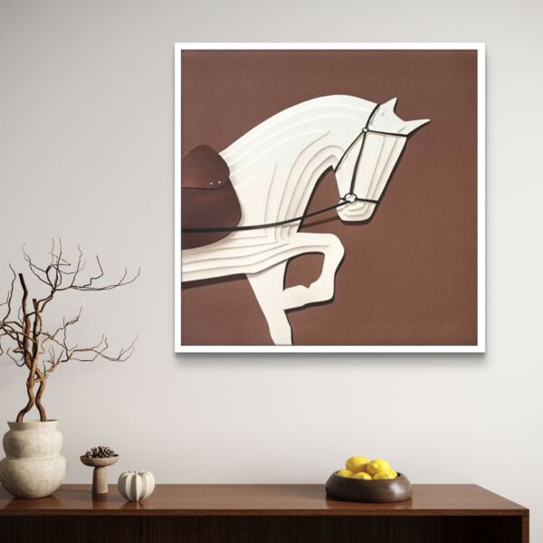 لوحة جدارية كنفاس حصان بأسلوب تجريدي حديث 55×55 سم