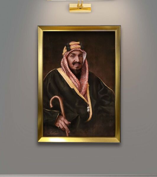 لوحة جدارية كنفاس للمؤسس الملك عبدالعزيز - طيب الله ثراه - مقاس 70x100 سم