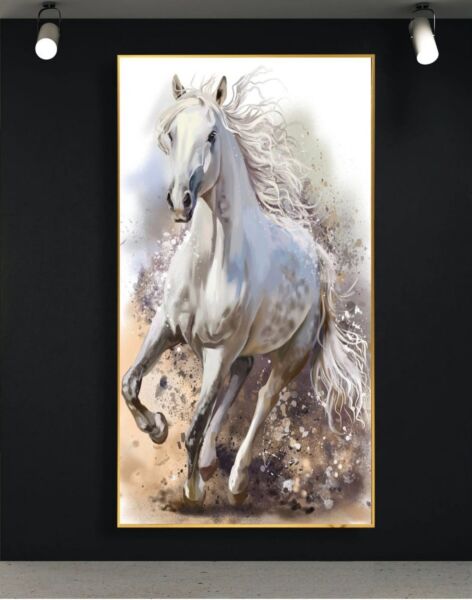 لوحة جدارية خيل أبيض