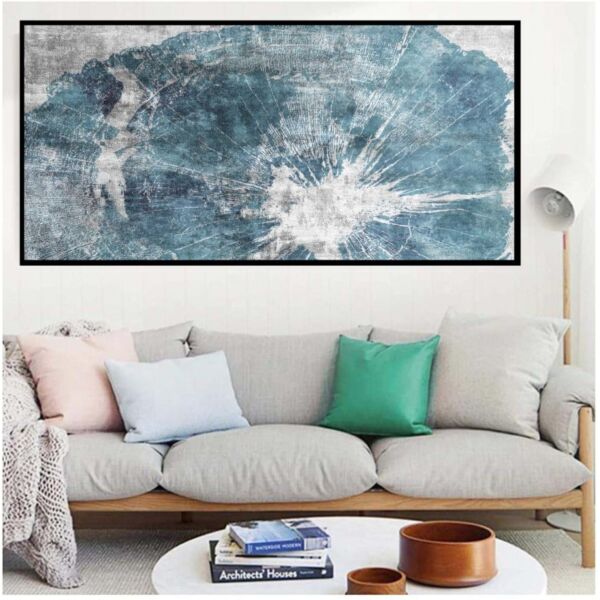 لوحة كانفس تجريدي مودرن مينو 100x200 سم - برواز اسود