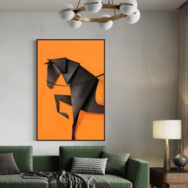 لوحة فنية بتصميم حصان