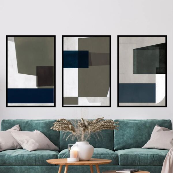 طقم لوحات جدارية فنية كايهان 80x120 سم - برواز اسود