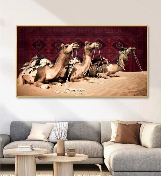 لوحة جدارية قماش كانفس برواز ذهبي 150x100 سم