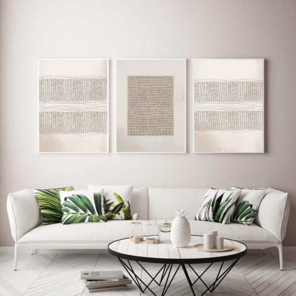 طقم لوحات 3 قطع جدارية فنية جيسبر