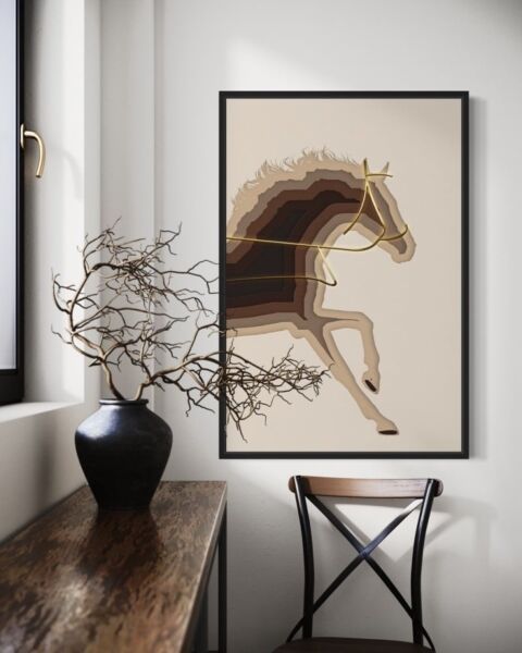 لوحة للخيل باسلوب مودرن