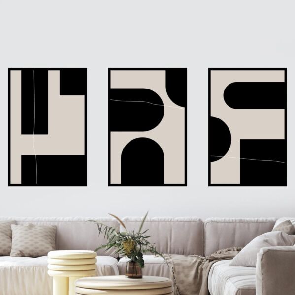 طقم لوحات 3 قطع جدارية فنية بيرل