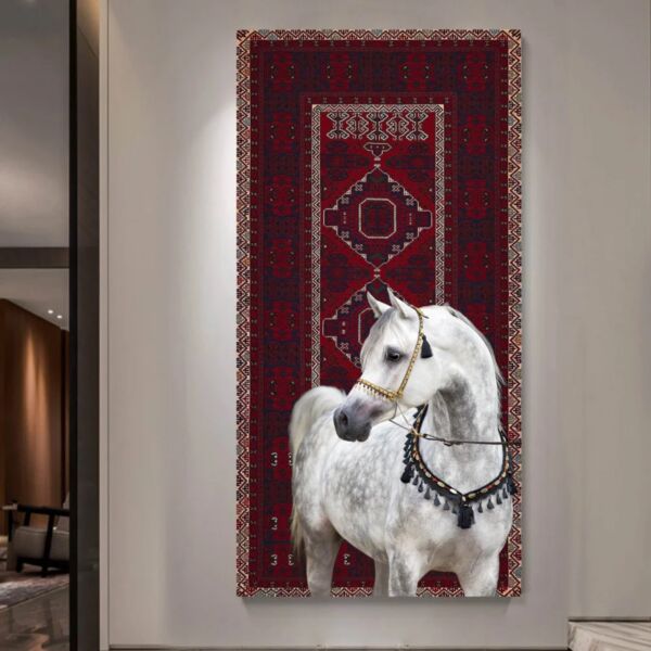 لوحة جدارية كانفاس خيل اصيل 160x90 سم - بدون برواز