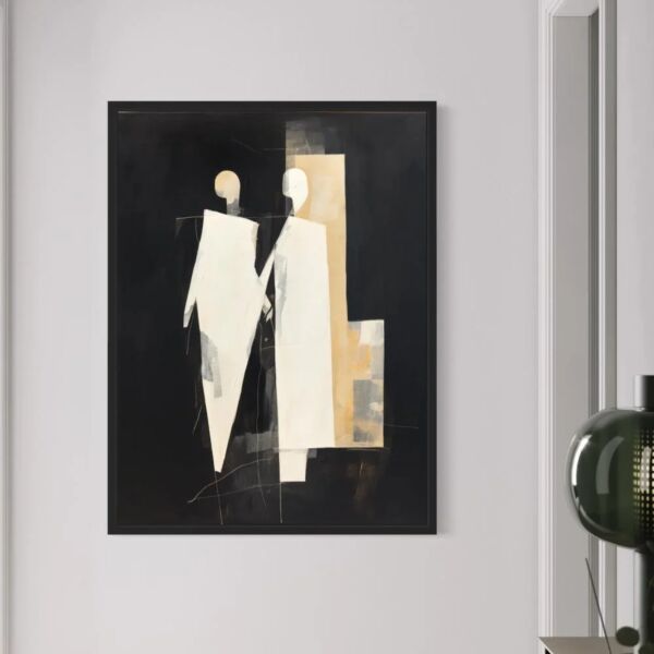 لوحة جدارية فنية تصميم مودرن لوفر 100x200 سم - برواز اسود