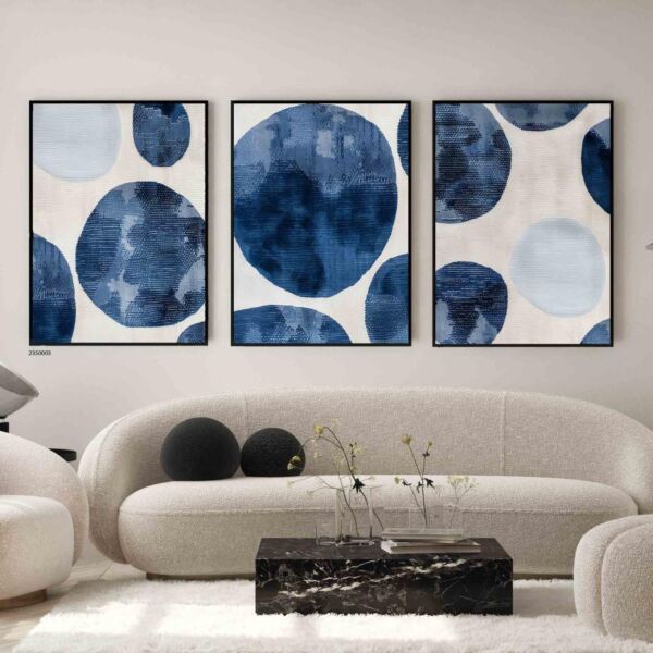 طقم لوحات جدارية فنية تشاي 80x120 سم - برواز اسود