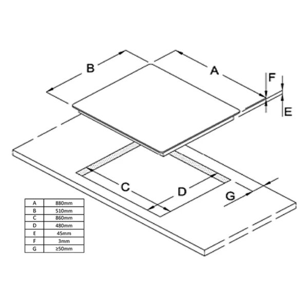 سطح غاز باوماتيك مدمج بلت إن - 5 مواقد - مسطح