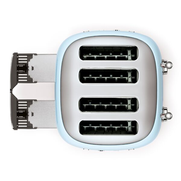 محمصة خبز سميج 4 شرائح عريضة تصميم عصري من ريترو الخمسينات - ازرق فاتح