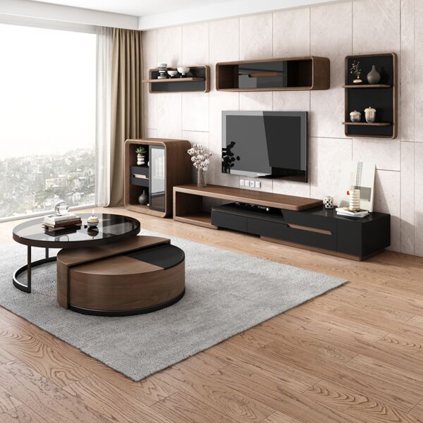 طاولة قهوة مودرن اليغانس زجاج-بني