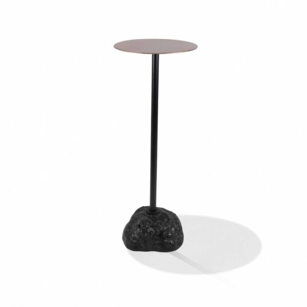 طاولة جانبية حجرية من يونكو ديزاينز - اسود وذهبي