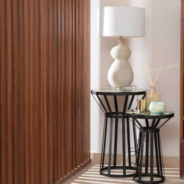 طاولة جانبية رخام طبيعي من جي أو إكسبورتس - اسود