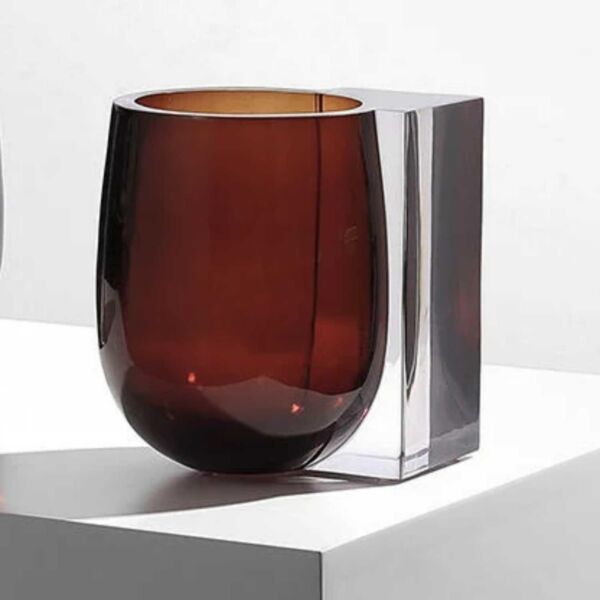 مزهرية رينال - برتقالي وابيض