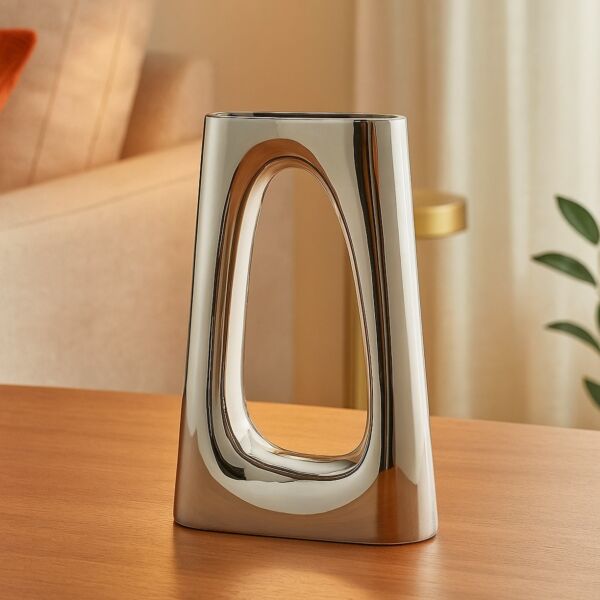 مزهرية سيراميك من شنزن فلولنكو - فضي